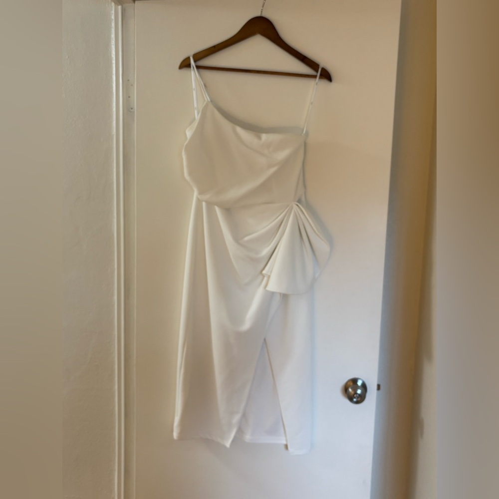 Lulus White Wrap Midi Dress